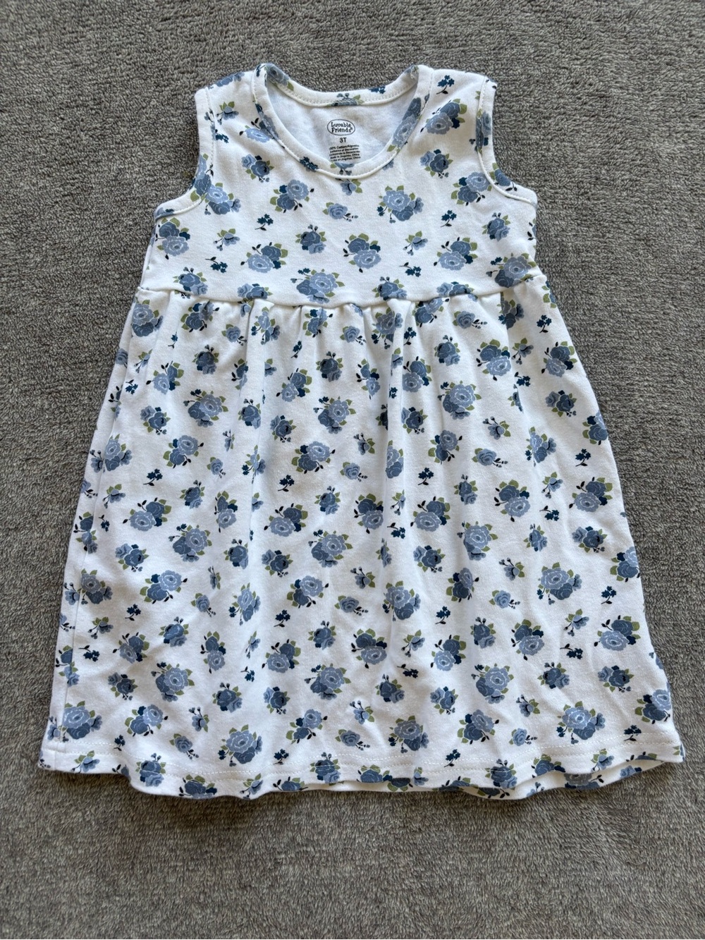 Toddler Floral Tank Dress - Blue Floral Print